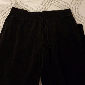 velour black lounge pants size medium